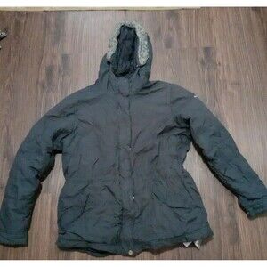 Columbia  Jacket Coat Womens Large Polar Plus Adjustable Waist Hooded Dark Gray